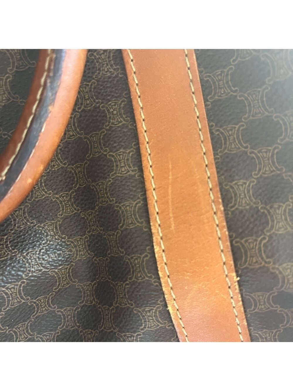 CELINE BROWN MACADAM DUFFLE BAG - Picture 10 of 16